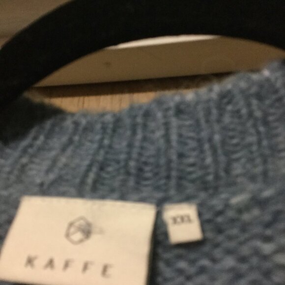 NWT Kaffe longer length open front blue vest with pockets size XXL 8% wool - Picture 3 of 5